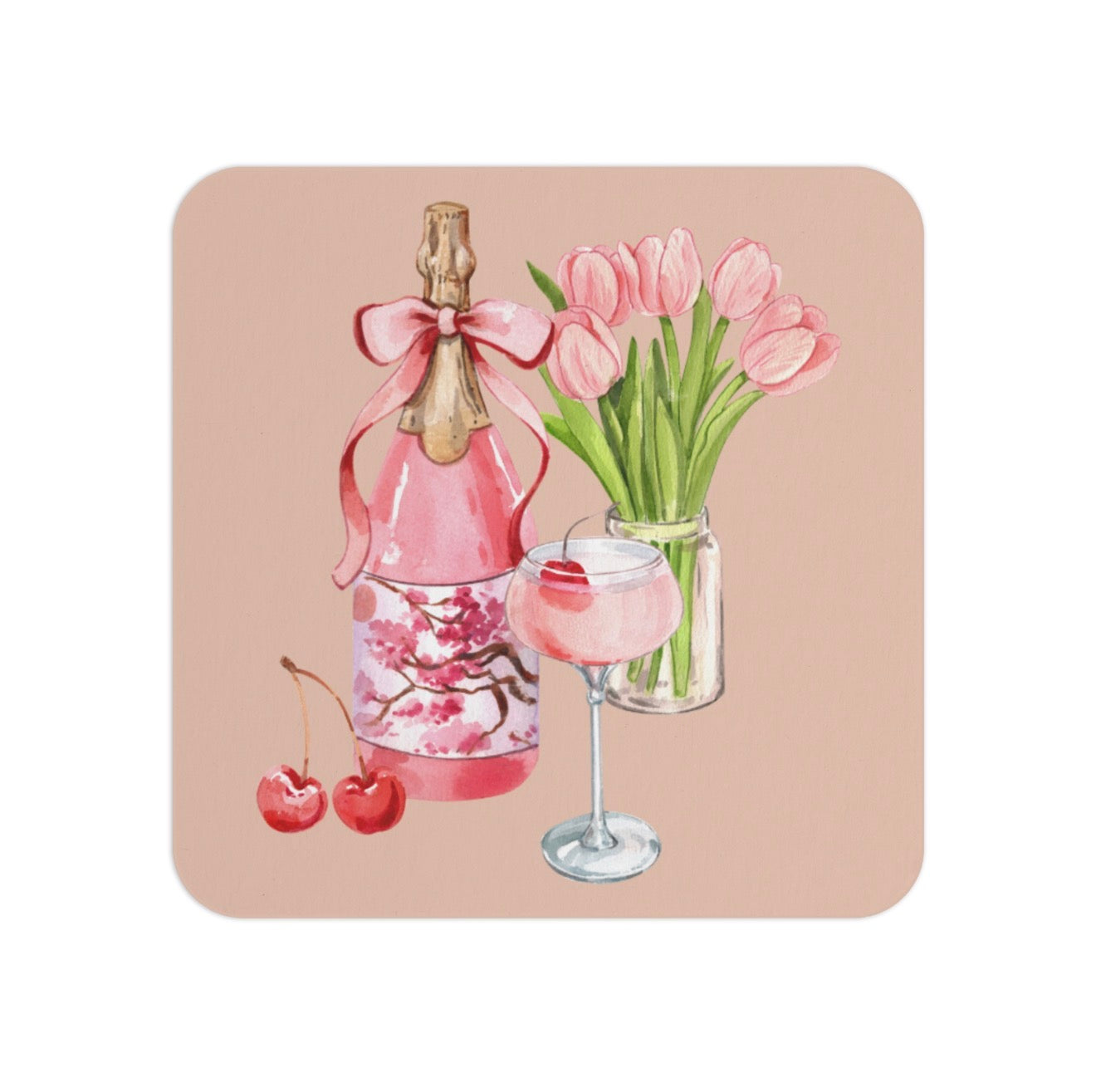 Tulips date Coasters (2)