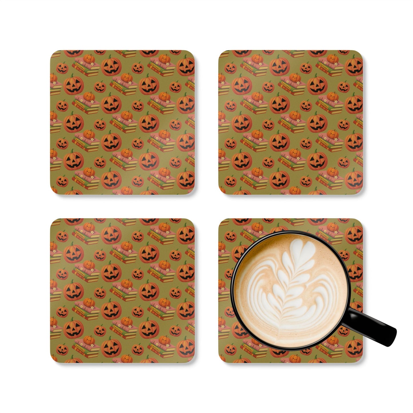 Books and pumpkin Coasters (2)