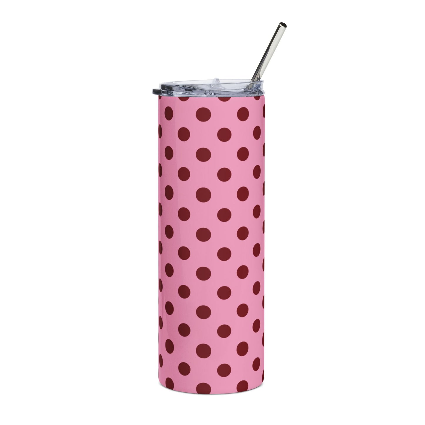 Pink dots tumbler + free straw topper