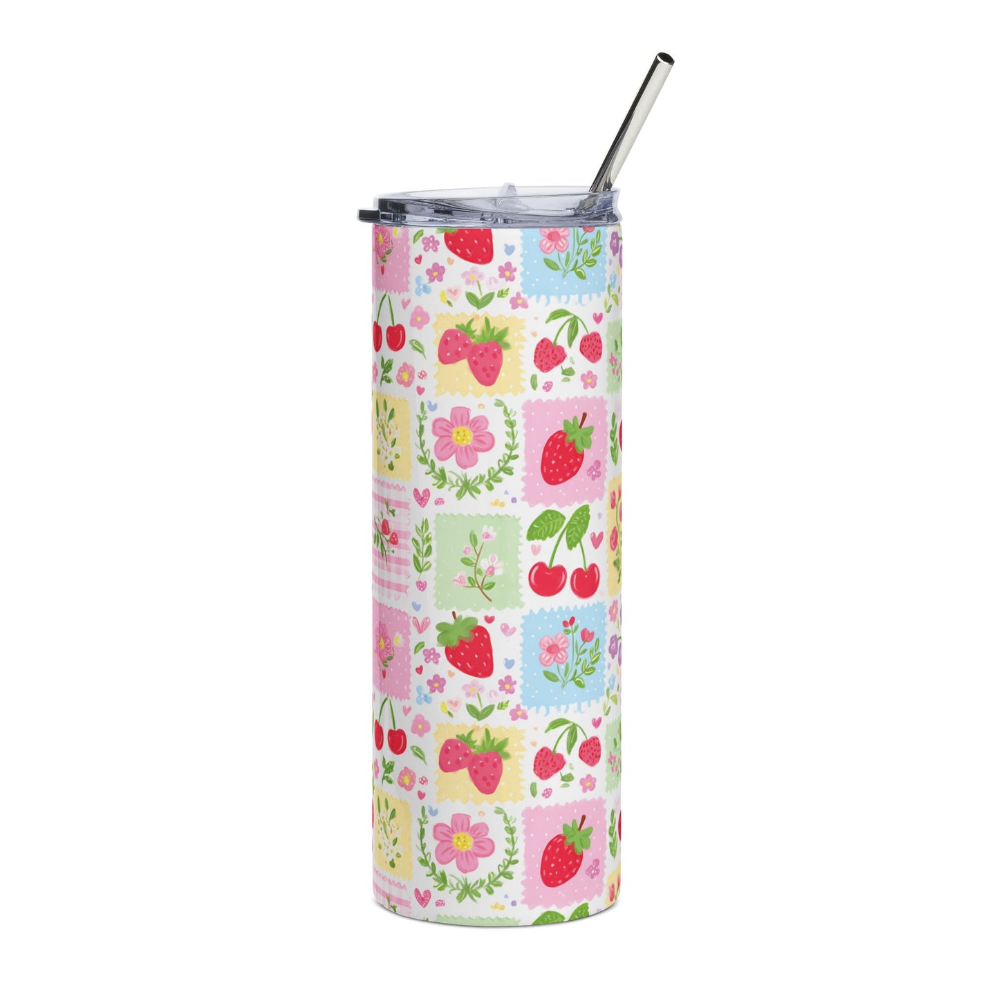 Berry cherry tumbler + free straw topper
