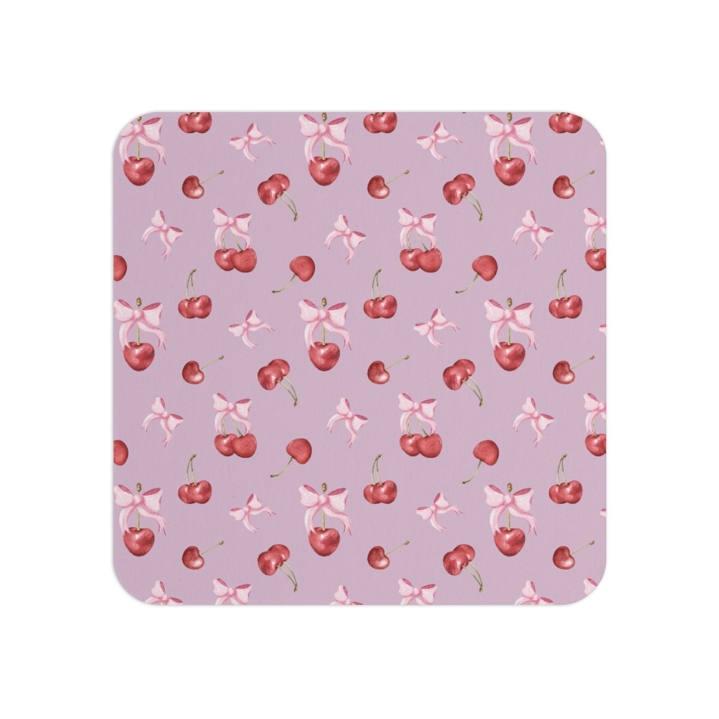 Cherry with violet bows Coasters (2pc)