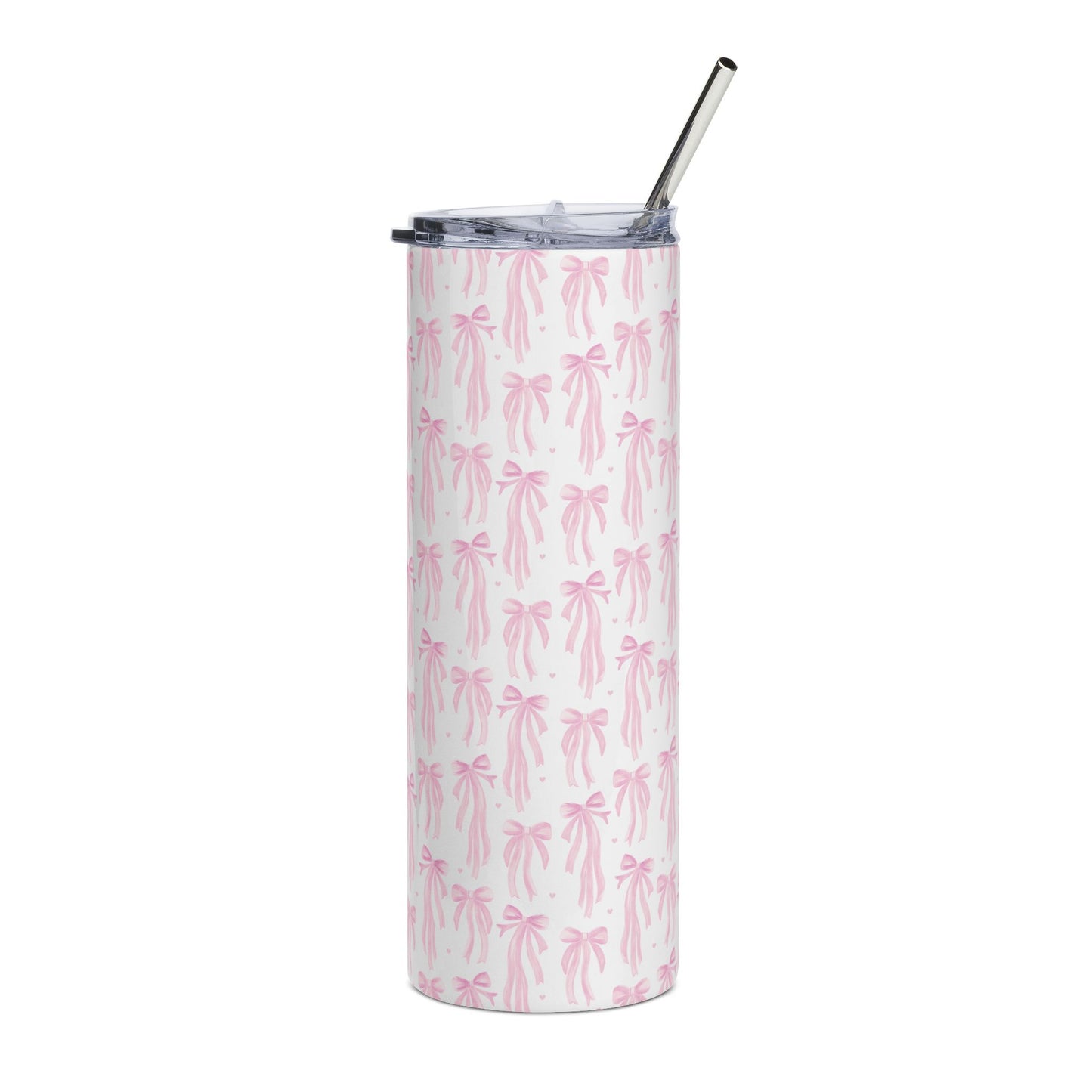 Pink Ribbon tumbler + free straw topper
