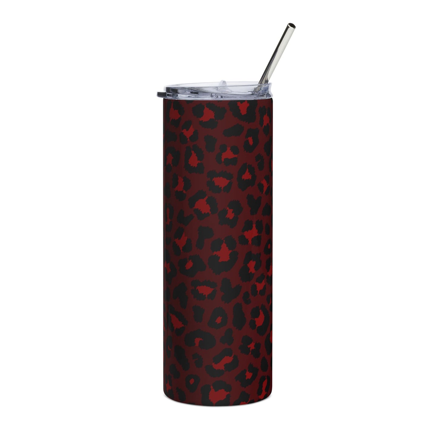 Red print tumbler + free straw topper
