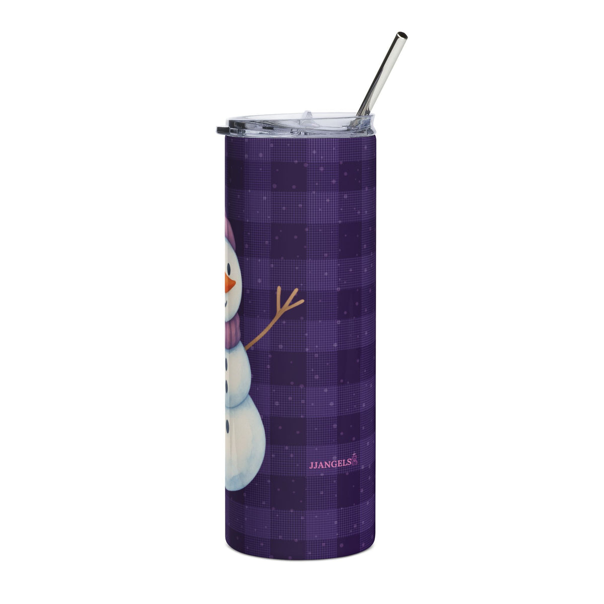Purple snowman + free straw topper