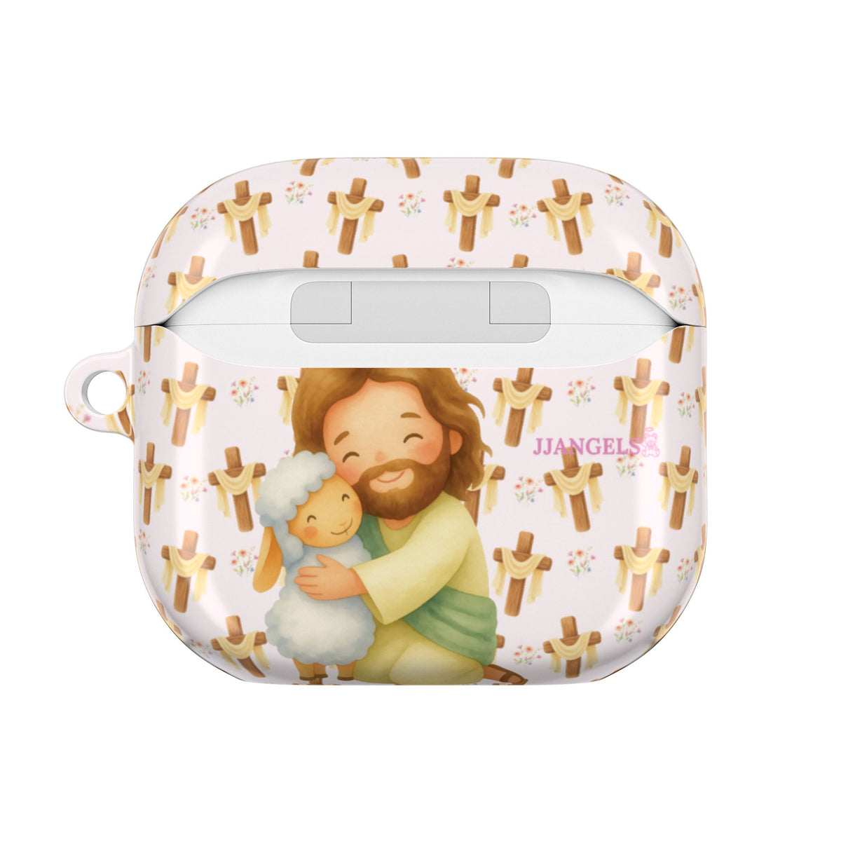 Jesus hugs AirPods case