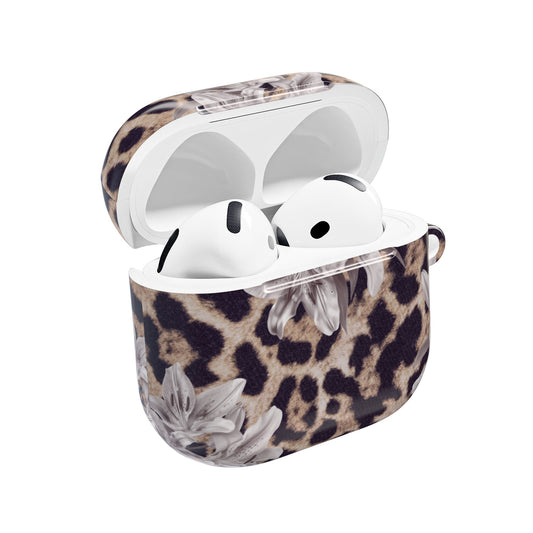 Leopard with lilies AirPods case