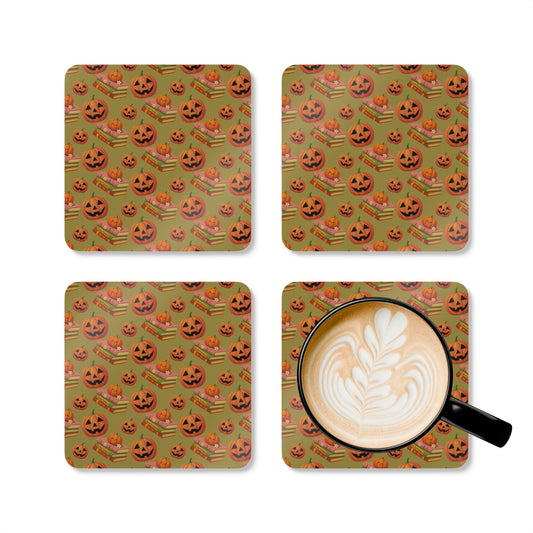 Books and pumpkin Coasters (2)