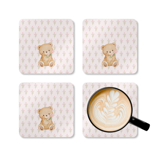 Bear and flowers Coasters (2)