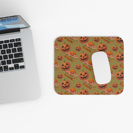 Books and pumpkin Mouse Pad