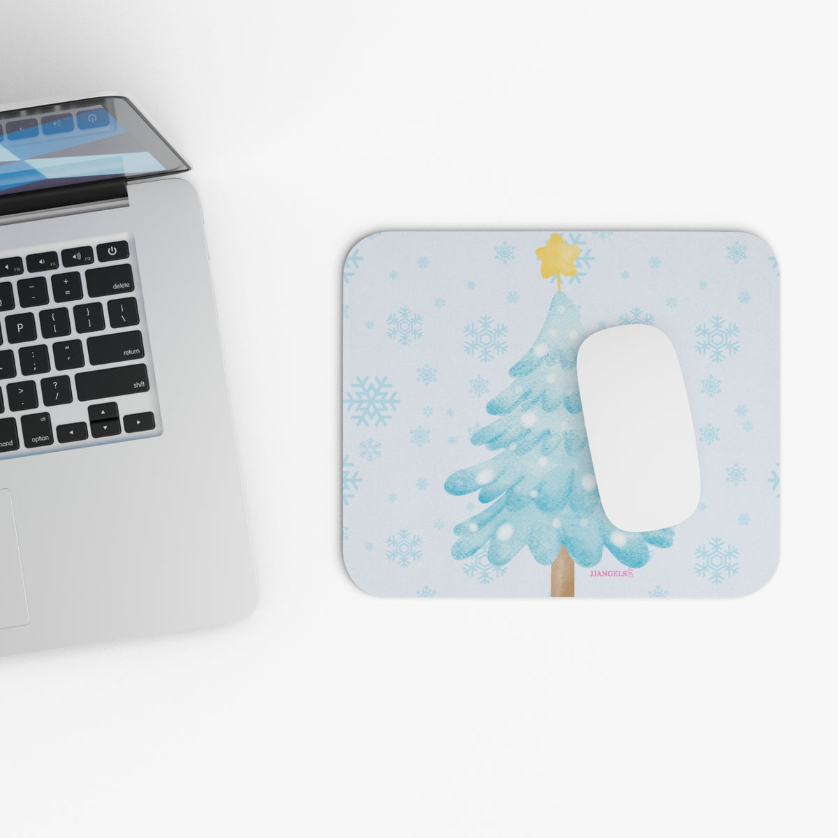 Blue Christmas Mouse Pad