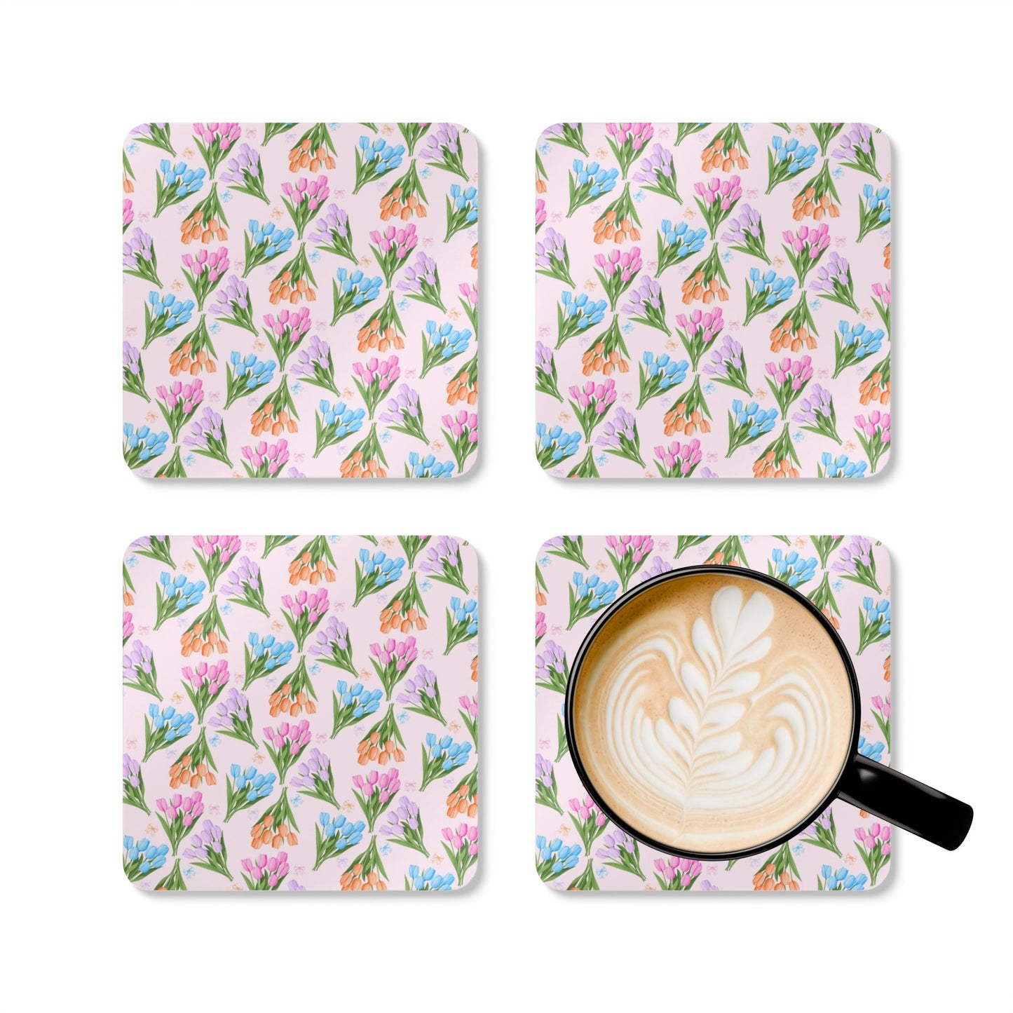 Colorful Tulips Coasters (2)