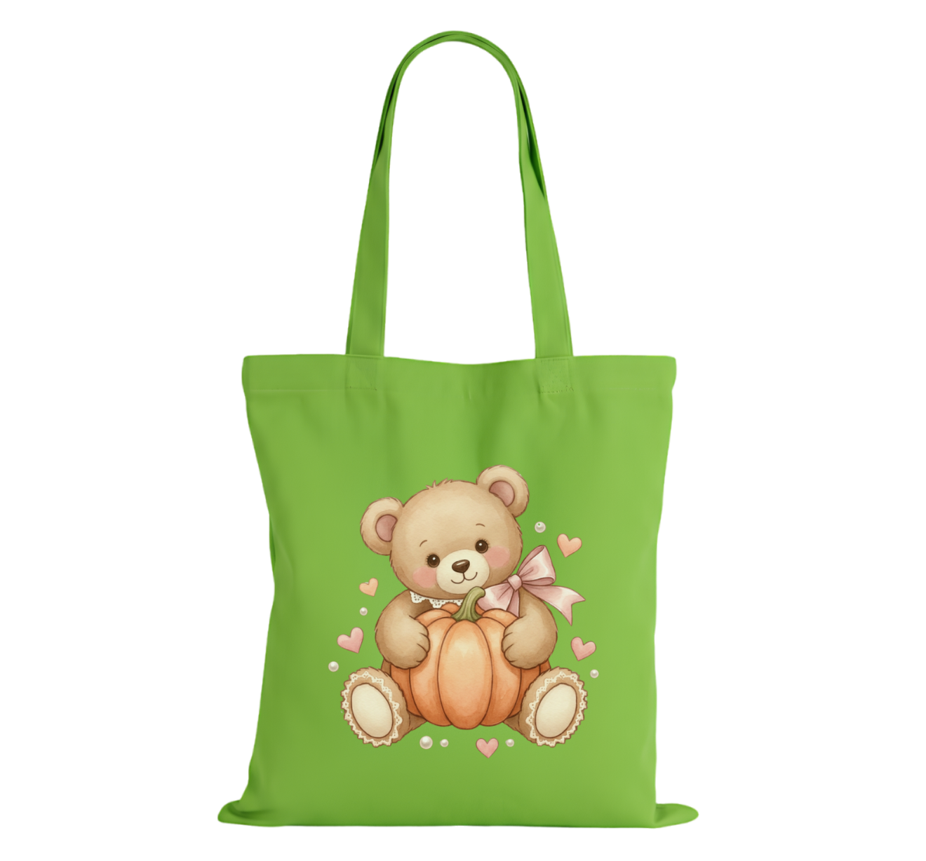 Teddy Pumpkin Cotton Tote Bag