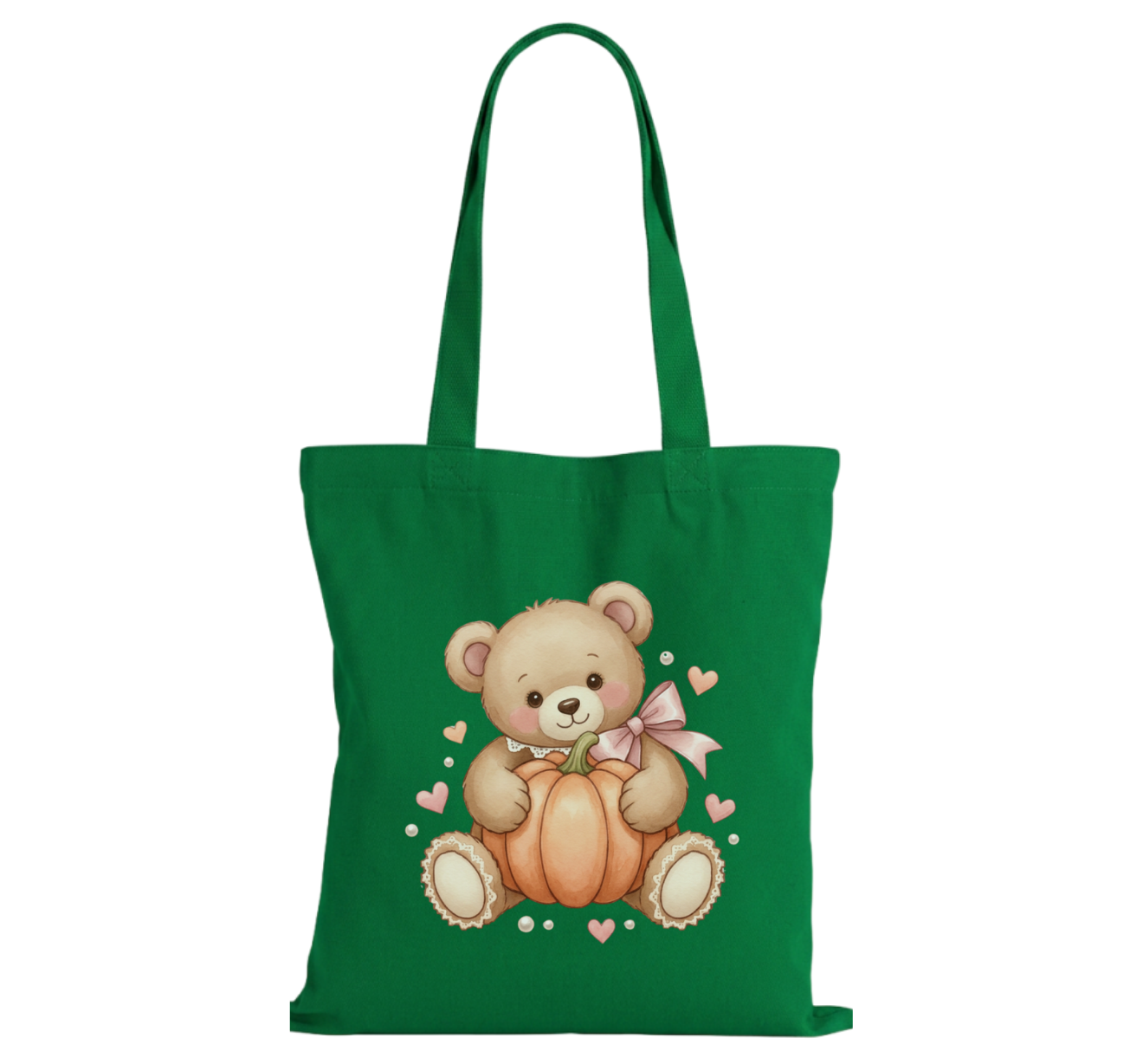 Teddy Pumpkin Cotton Tote Bag