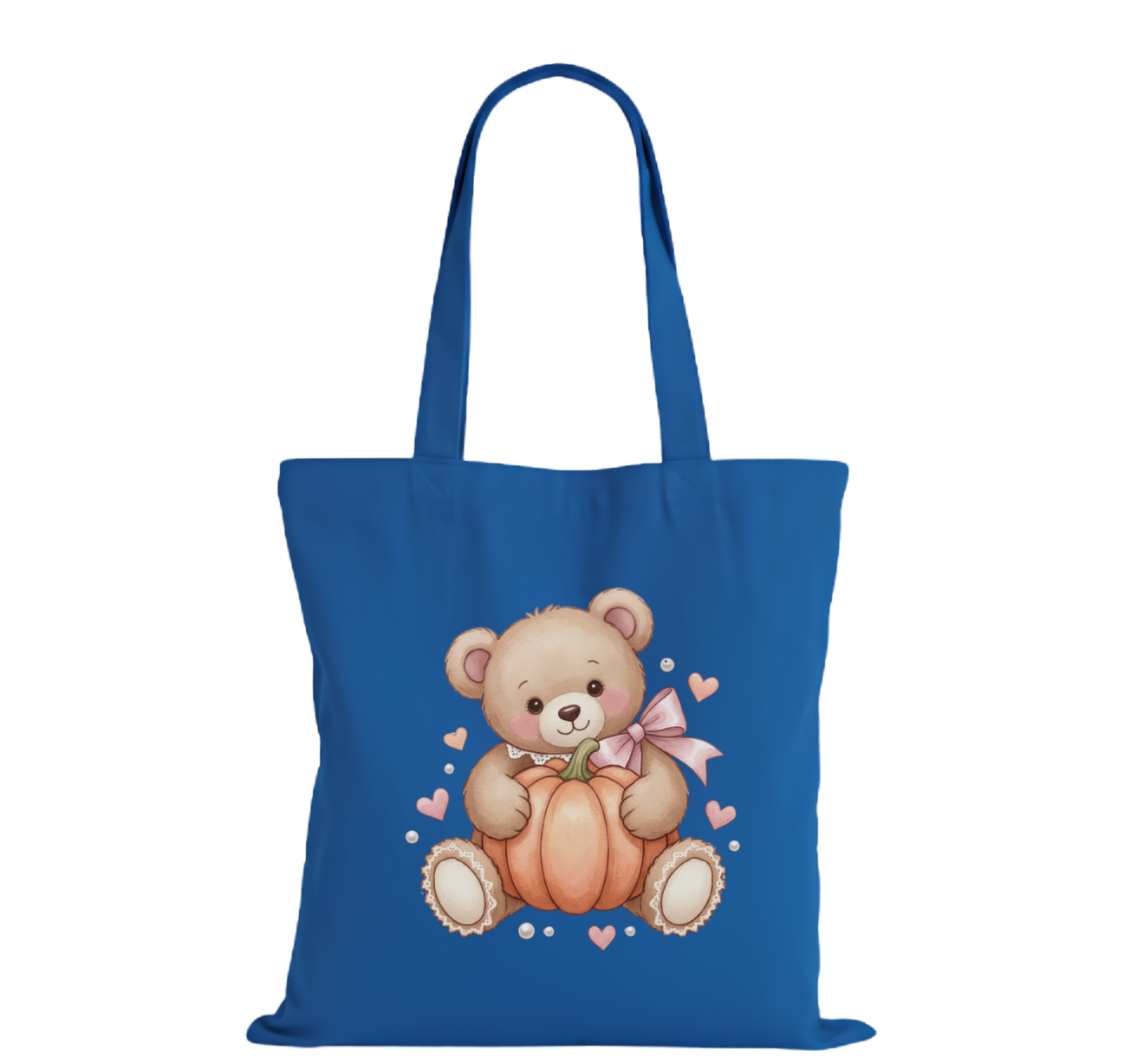 Teddy Pumpkin Cotton Tote Bag