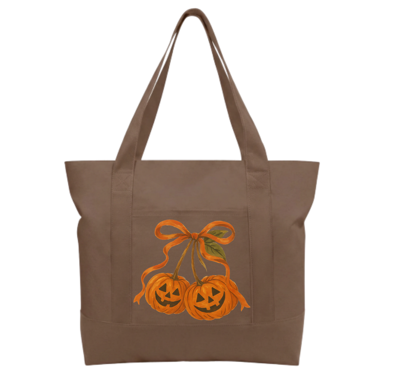 Orange bow Cotton Tote Bag