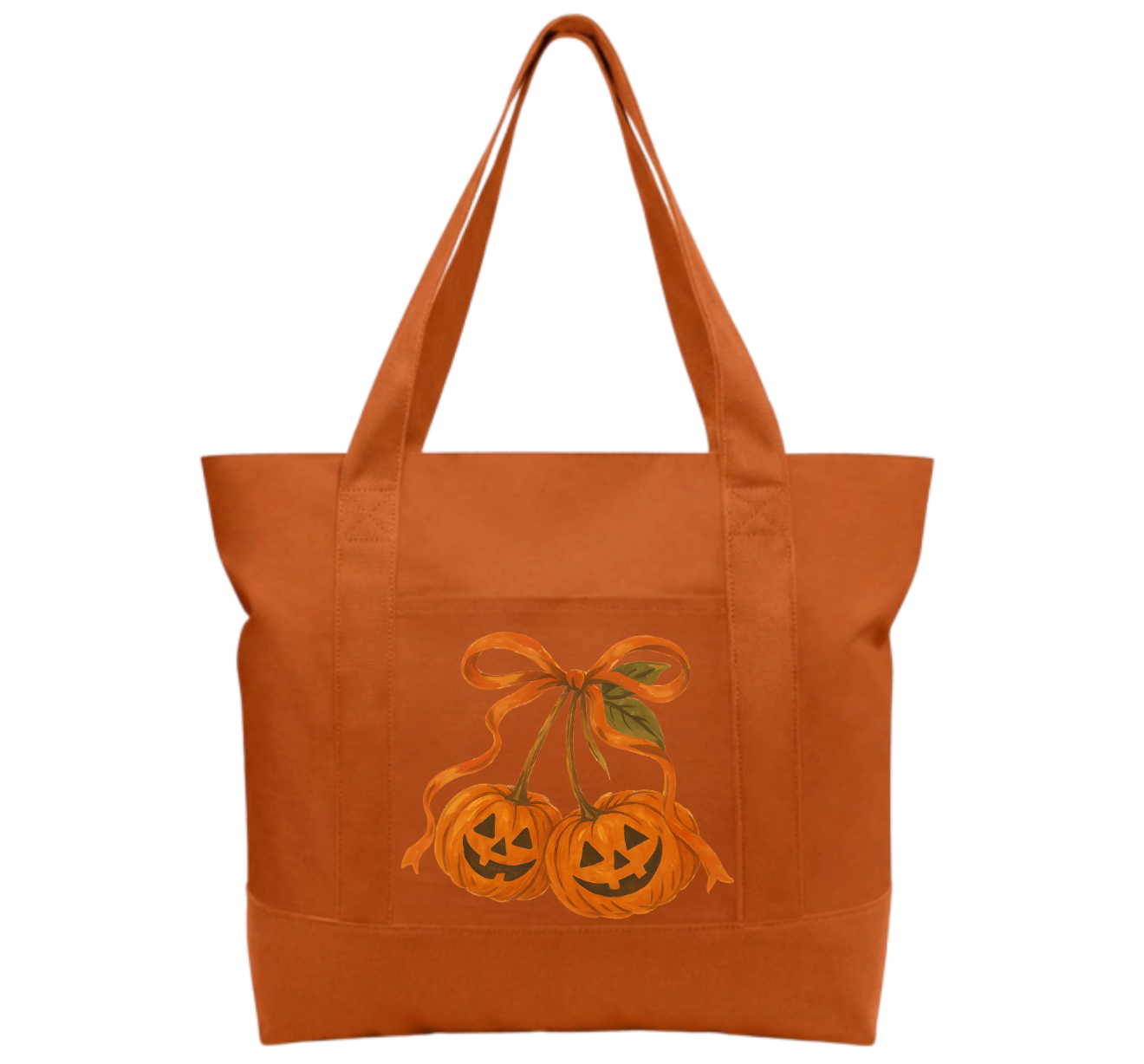 Orange bow Cotton Tote Bag