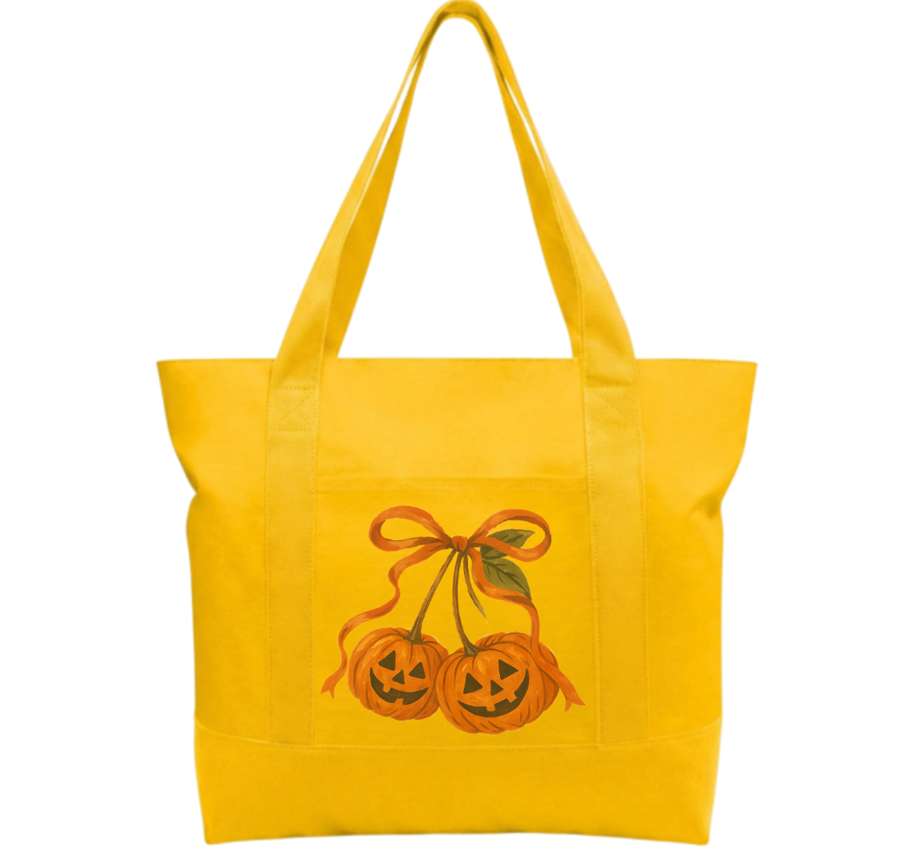 Orange bow Cotton Tote Bag