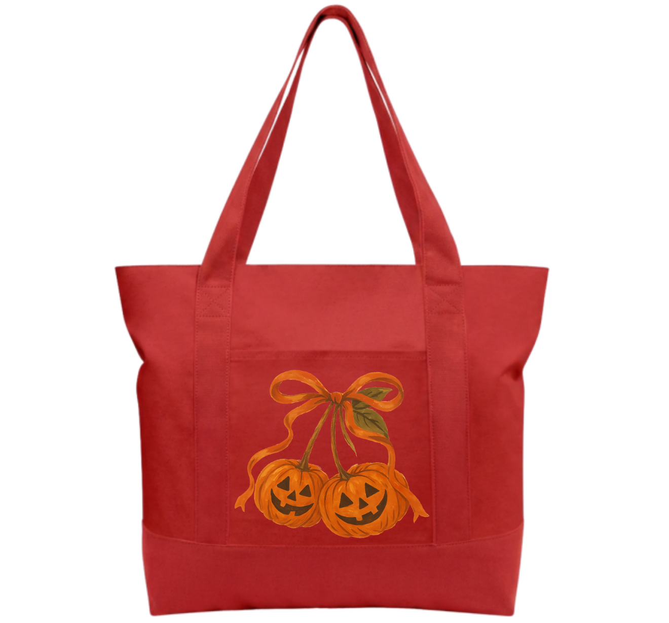 Orange bow Cotton Tote Bag