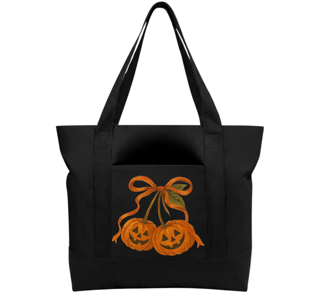 Orange bow Cotton Tote Bag