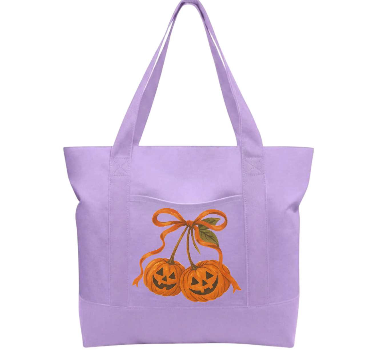 Orange bow Cotton Tote Bag