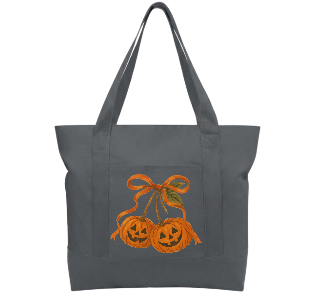 Orange bow Cotton Tote Bag