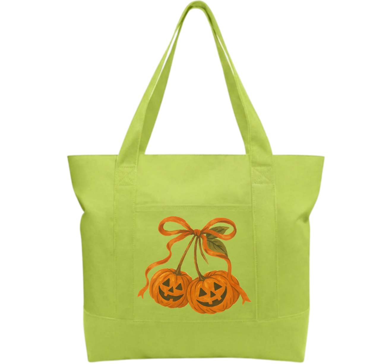 Orange bow Cotton Tote Bag