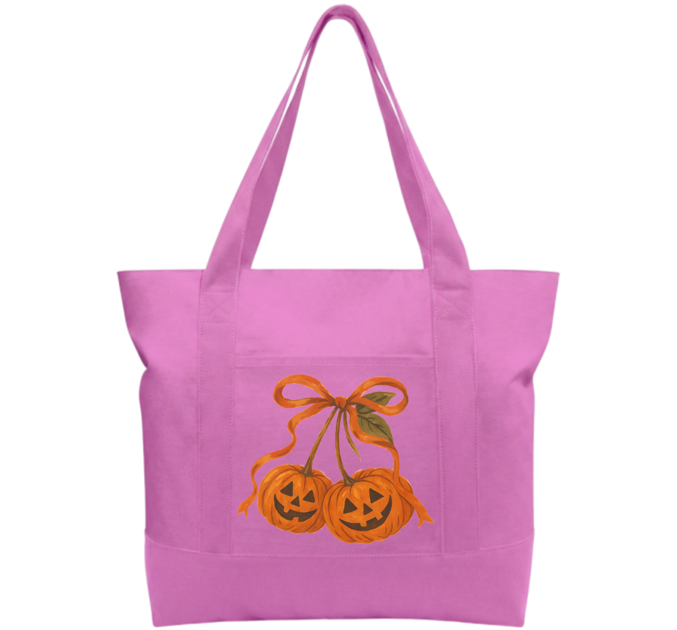 Orange bow Cotton Tote Bag
