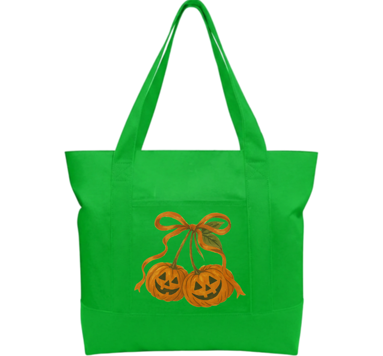 Orange bow Cotton Tote Bag