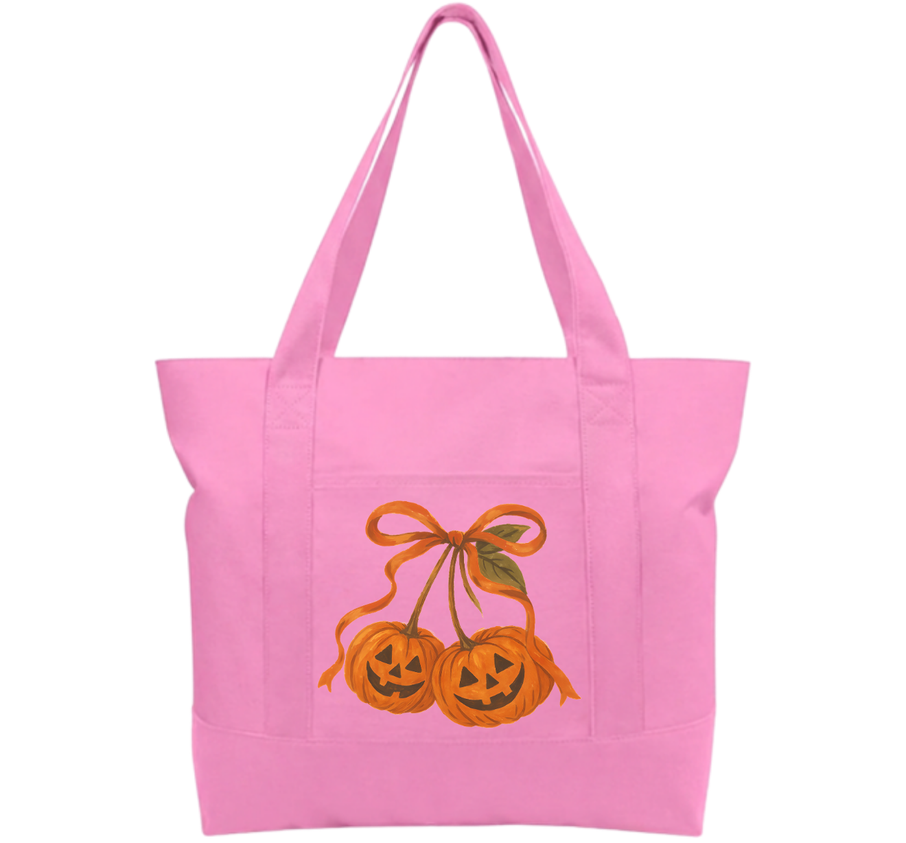 Orange bow Cotton Tote Bag