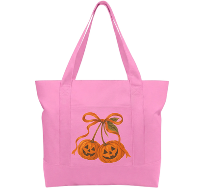 Orange bow Cotton Tote Bag