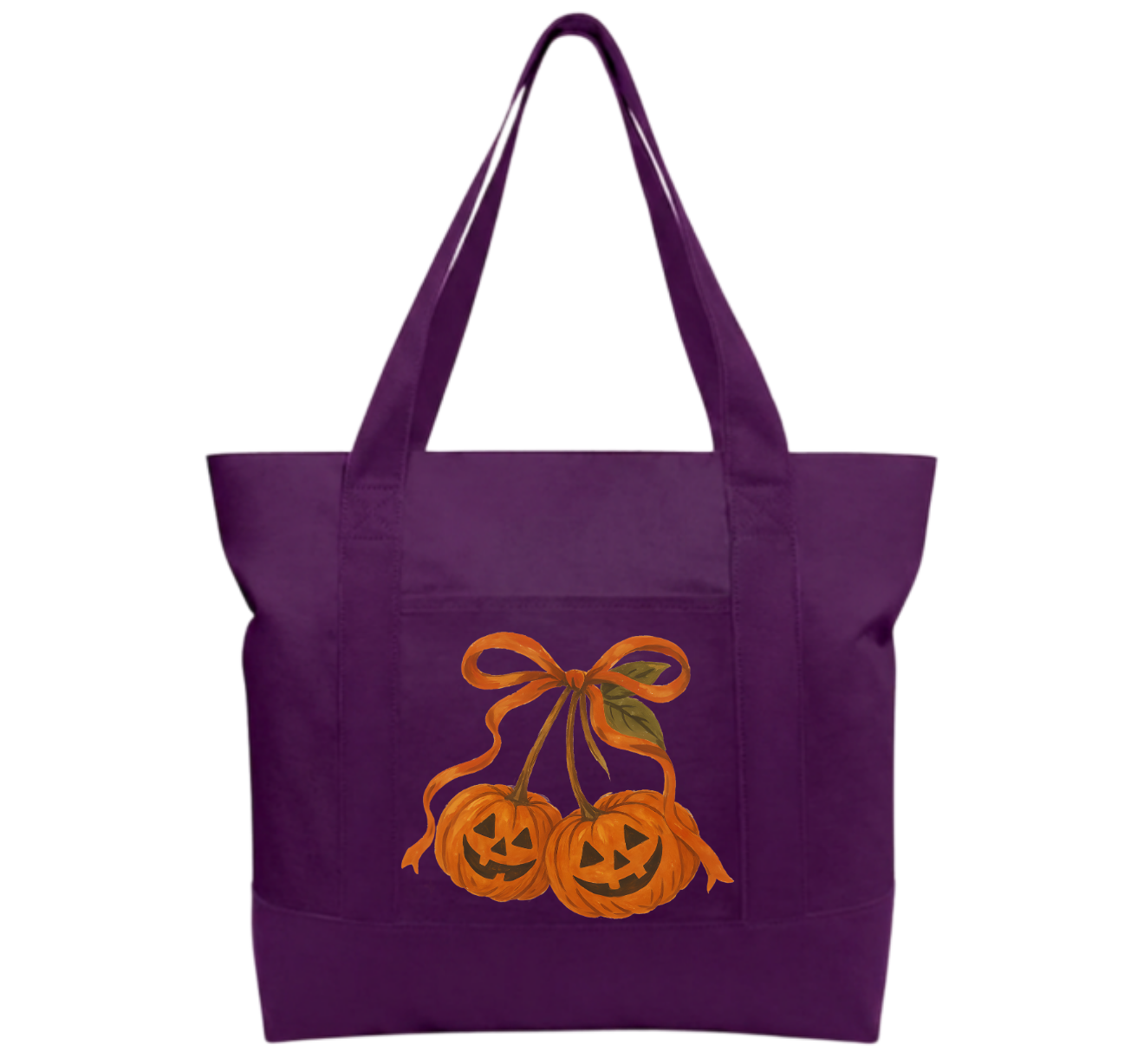 Orange bow Cotton Tote Bag