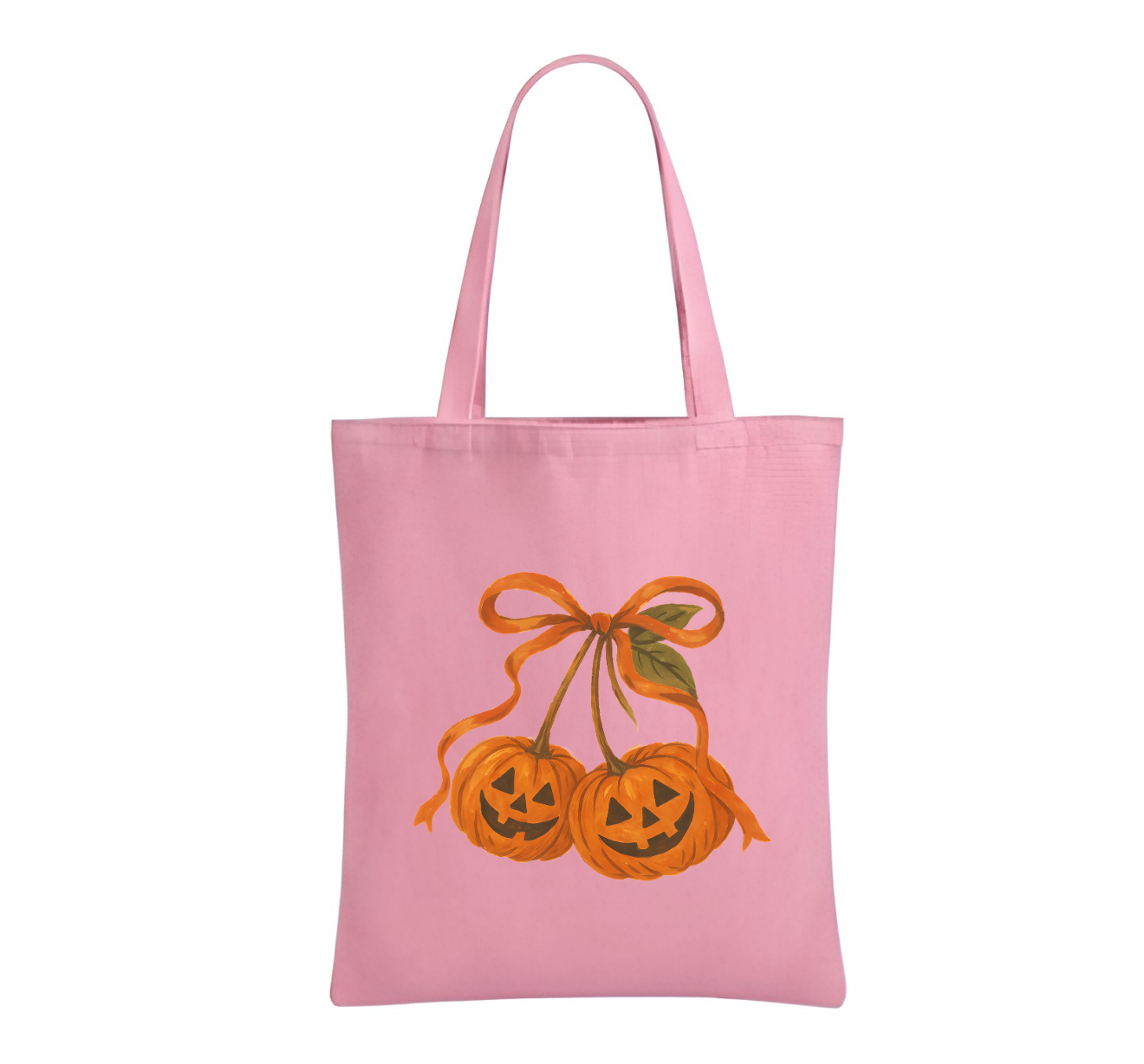 Orange Bow Cotton Tote Bag