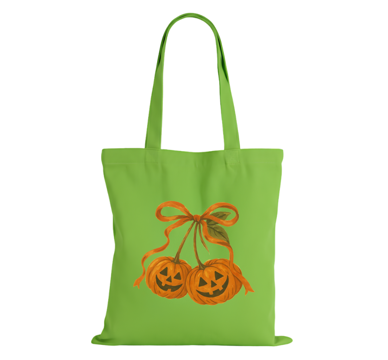 Orange Bow Cotton Tote Bag