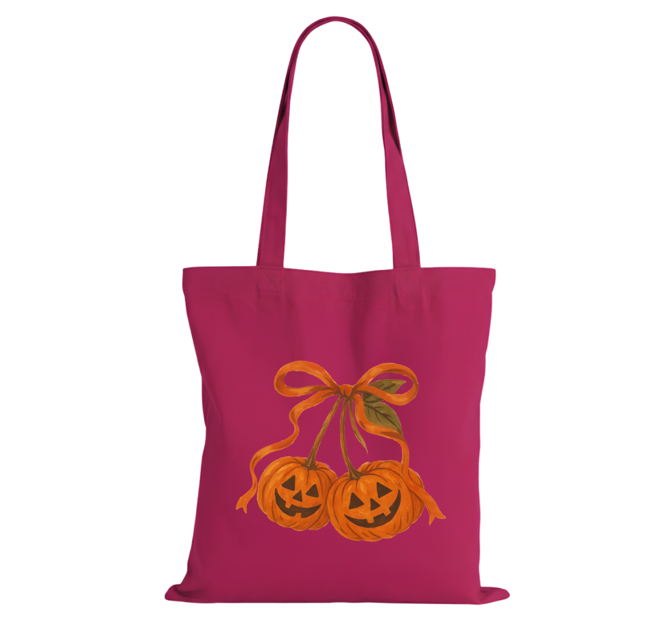 Orange Bow Cotton Tote Bag