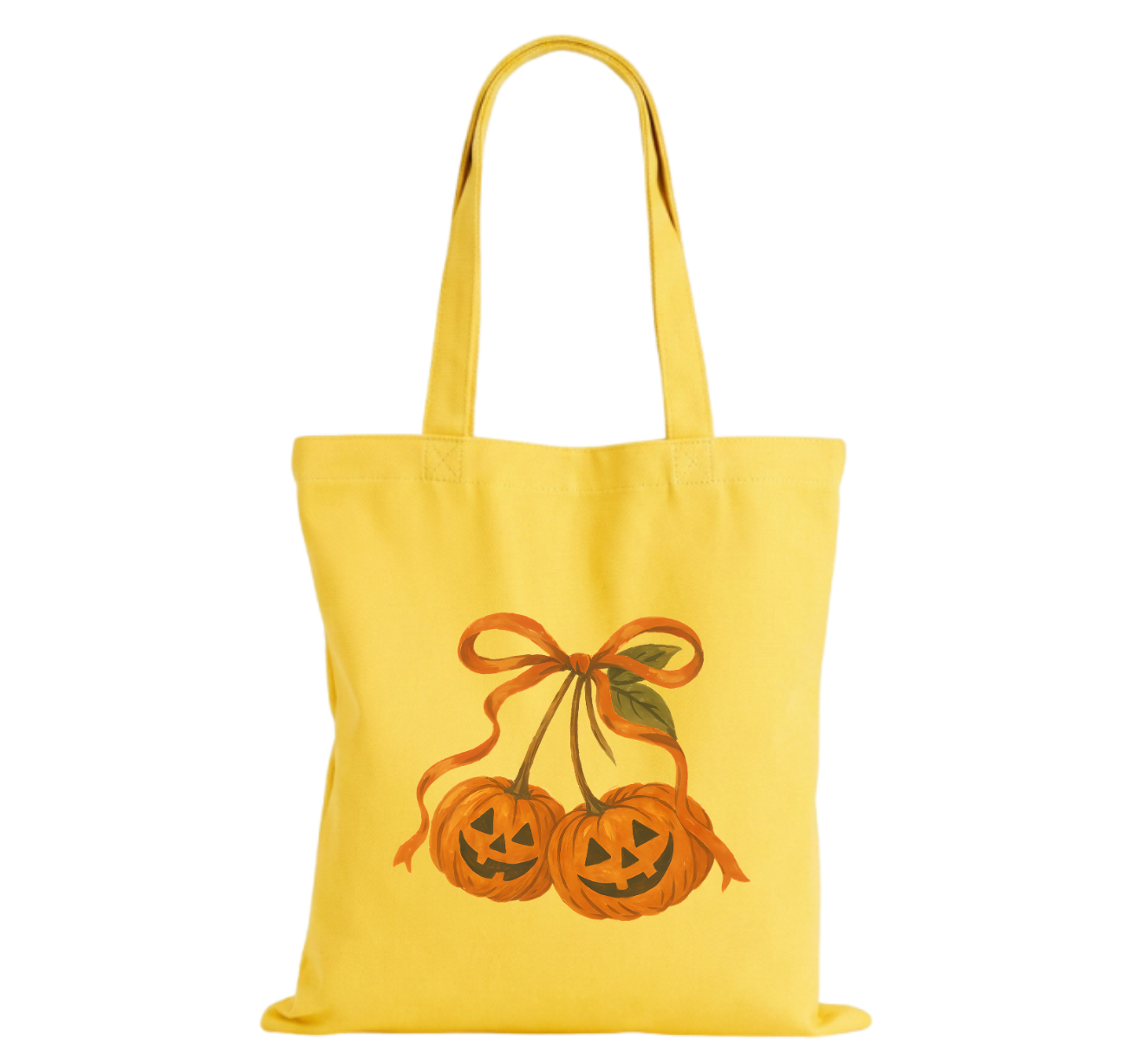 Orange Bow Cotton Tote Bag