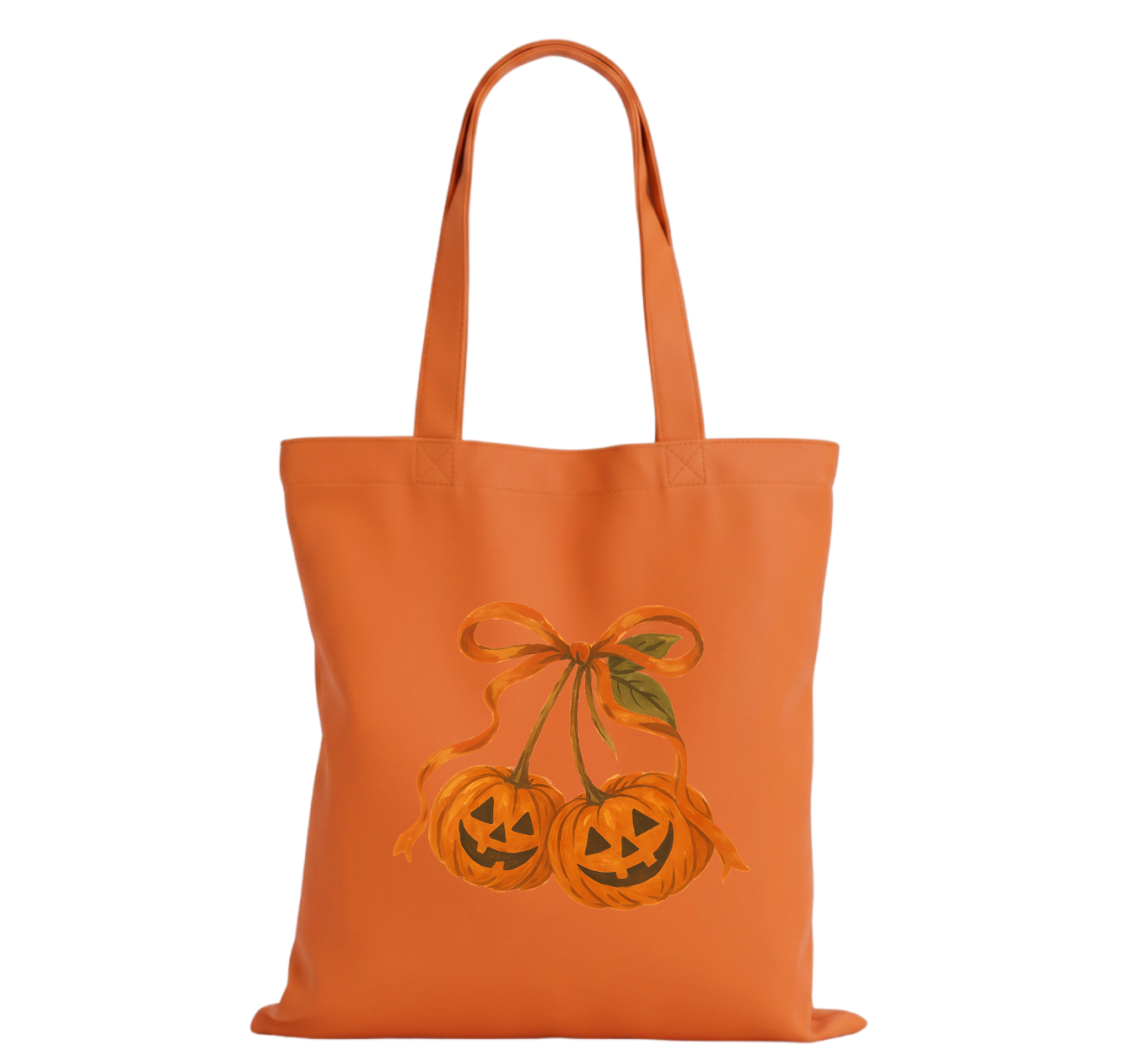 Orange Bow Cotton Tote Bag