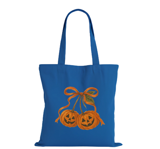 Orange Bow Cotton Tote Bag