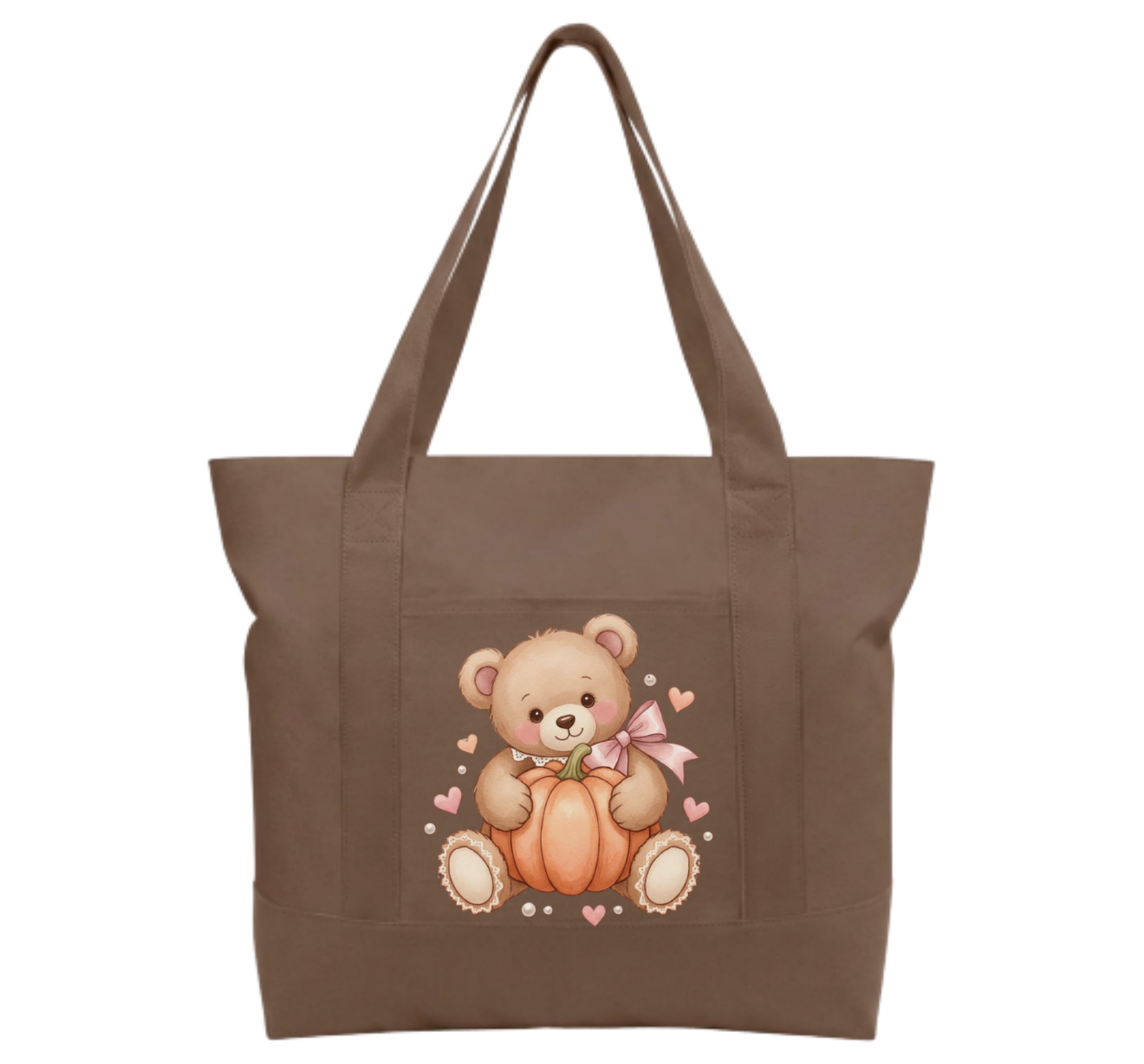 Teddy Pumpkin Cotton Tote Bag