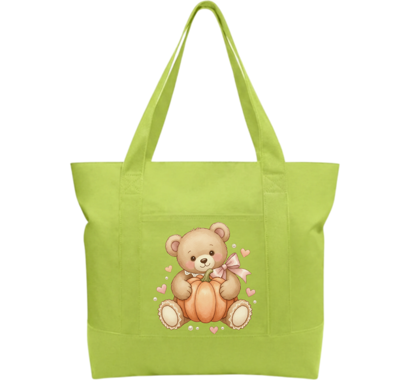 Teddy Pumpkin Cotton Tote Bag