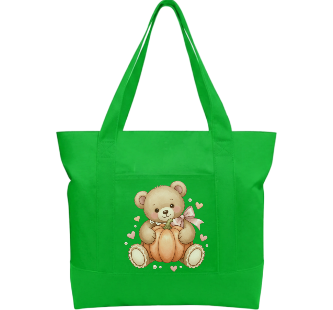 Teddy Pumpkin Cotton Tote Bag