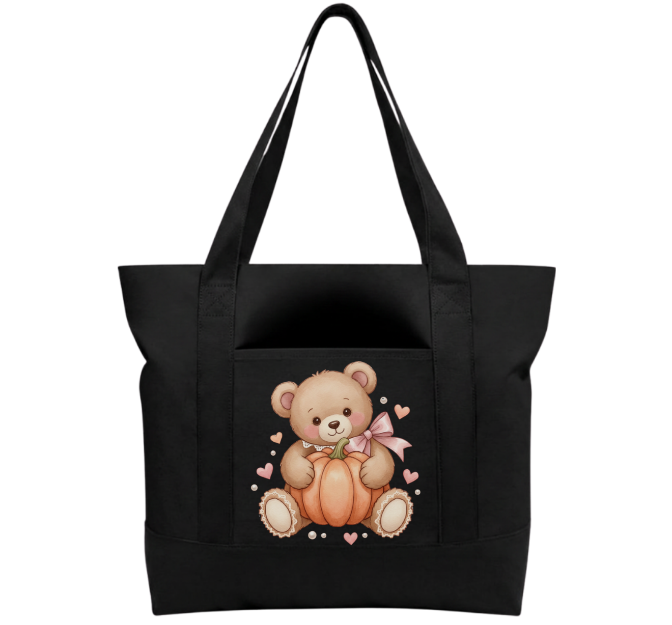 Teddy Pumpkin Cotton Tote Bag