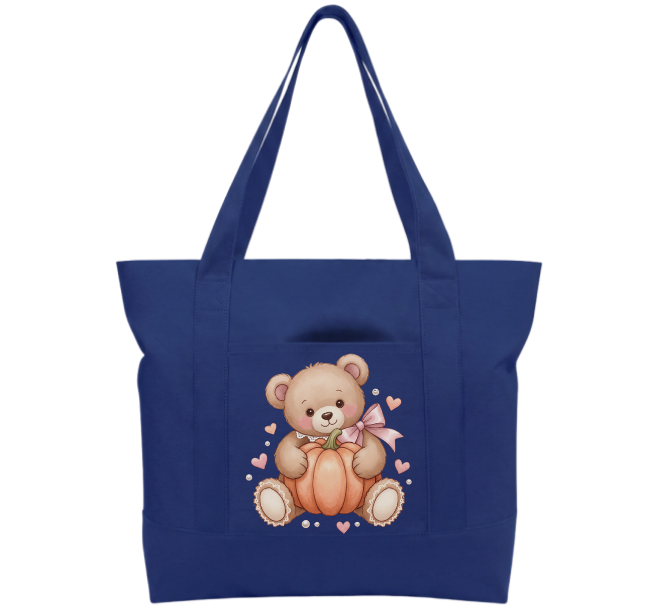 Teddy Pumpkin Cotton Tote Bag