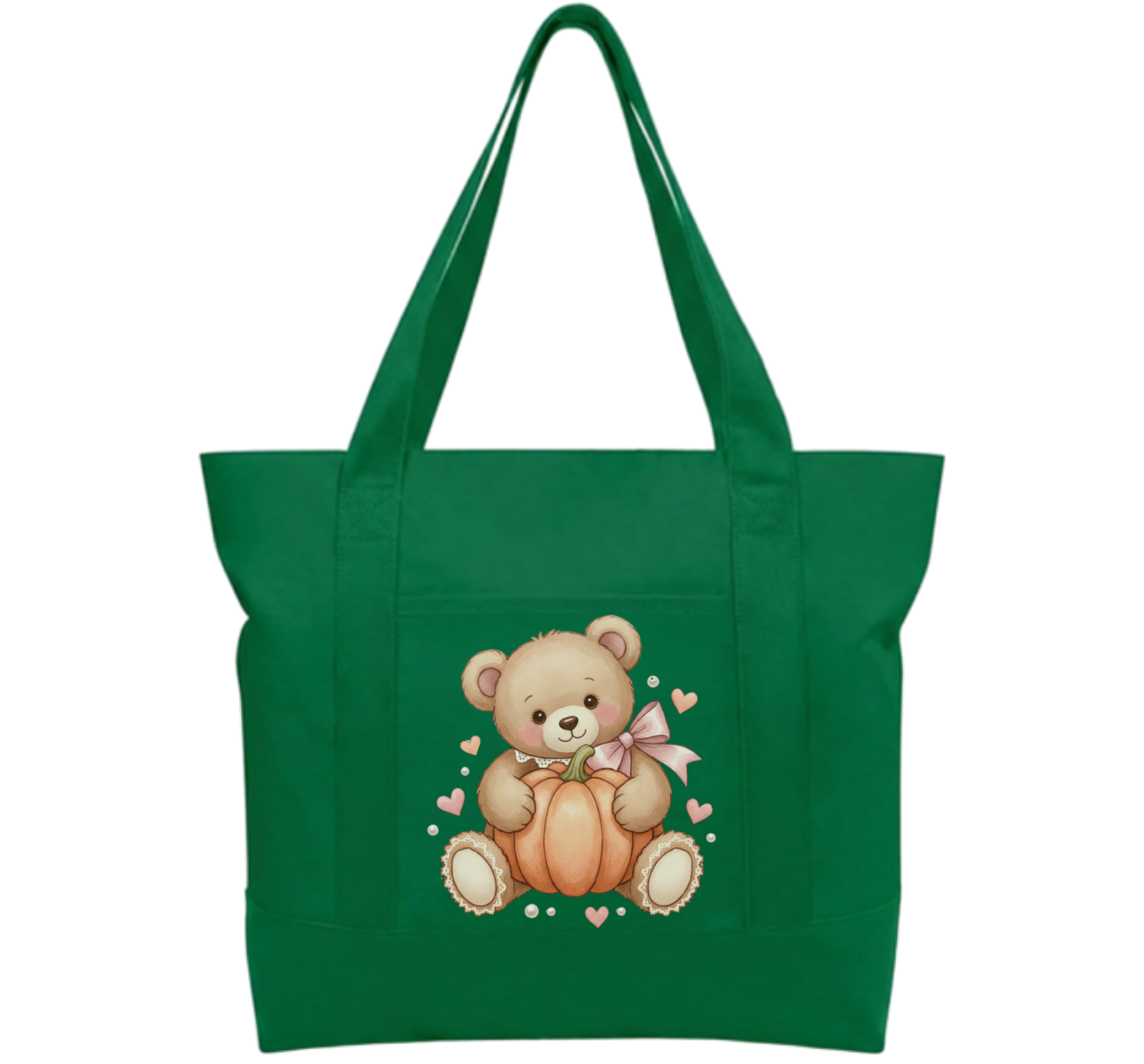 Teddy Pumpkin Cotton Tote Bag