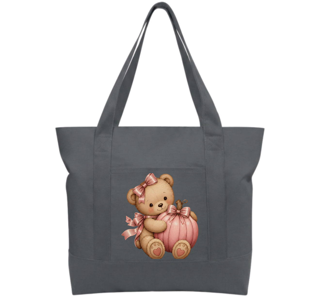 Pink teddy pumpkin Cotton Tote Bag
