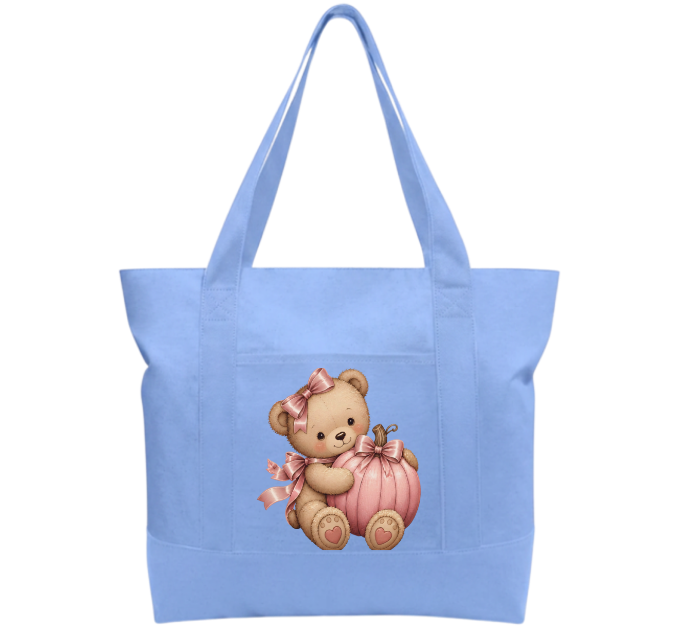 Pink teddy pumpkin Cotton Tote Bag