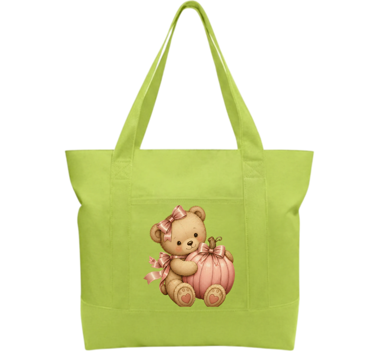 Pink teddy pumpkin Cotton Tote Bag