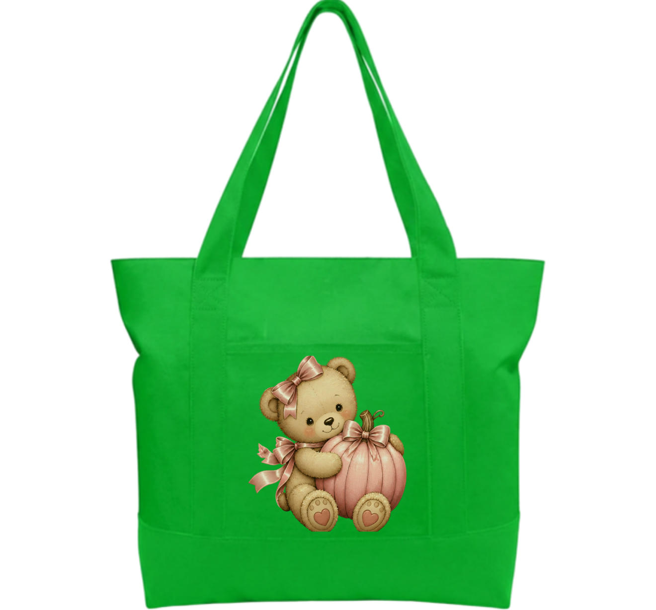 Pink teddy pumpkin Cotton Tote Bag