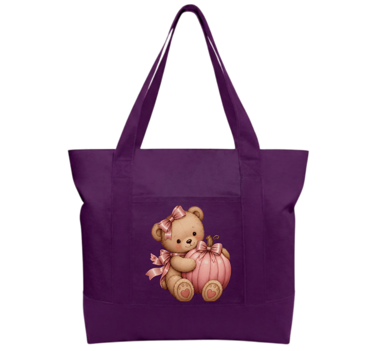 Pink teddy pumpkin Cotton Tote Bag