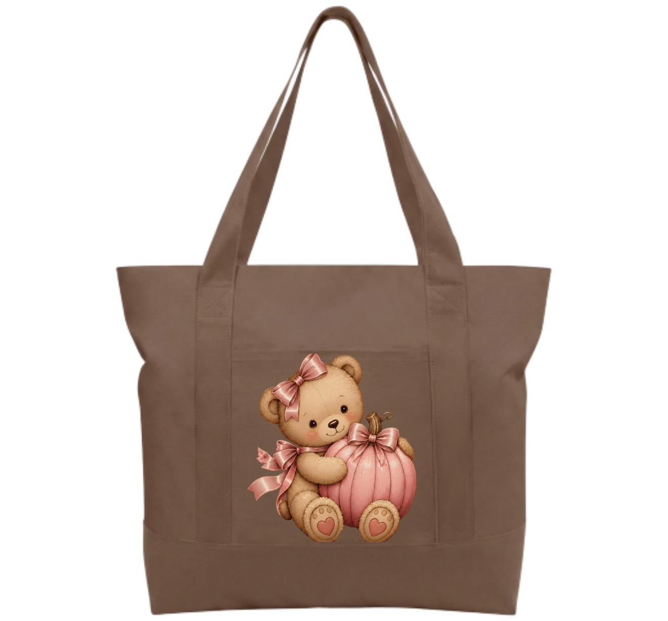 Pink teddy pumpkin Cotton Tote Bag