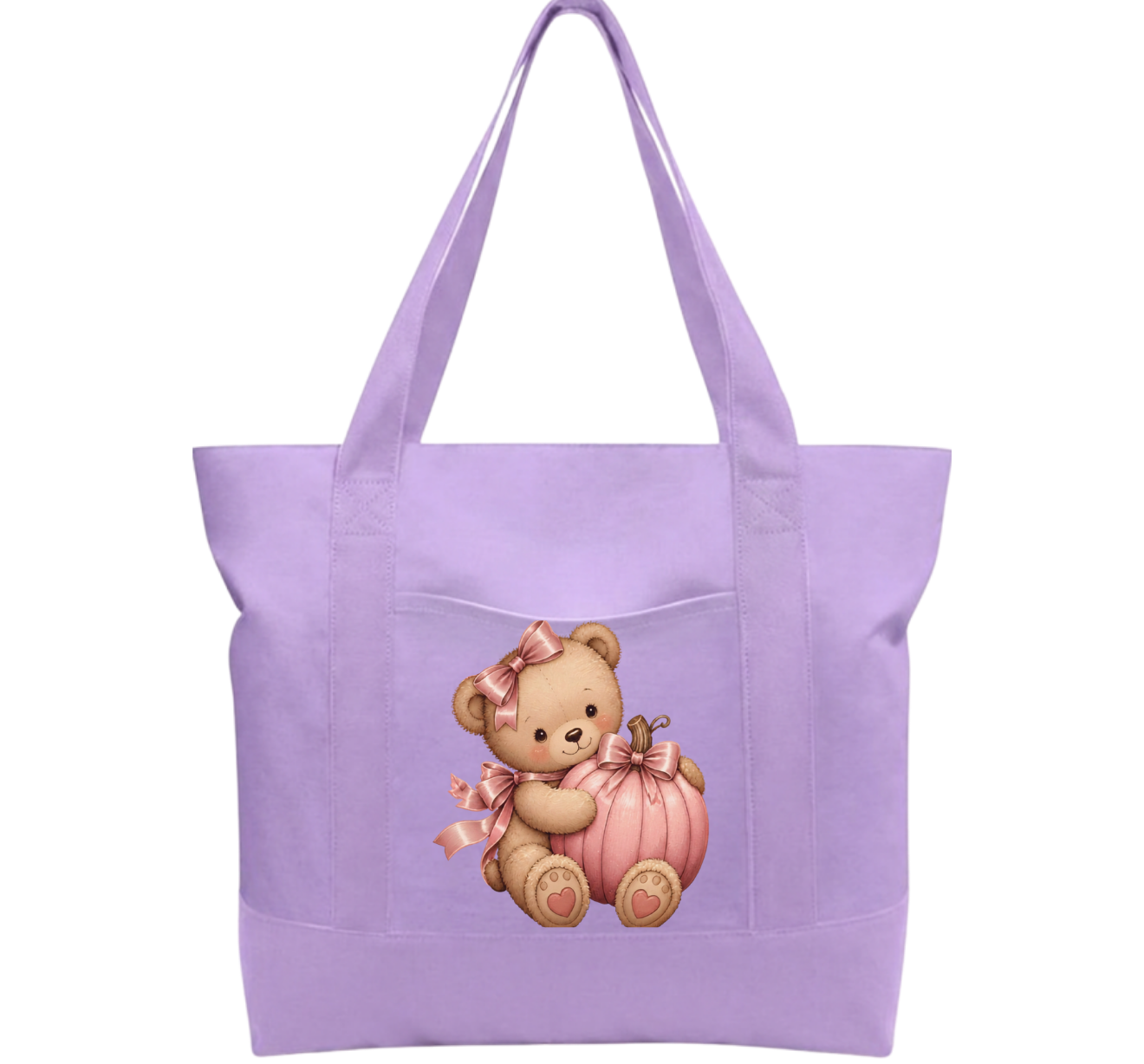 Pink teddy pumpkin Cotton Tote Bag